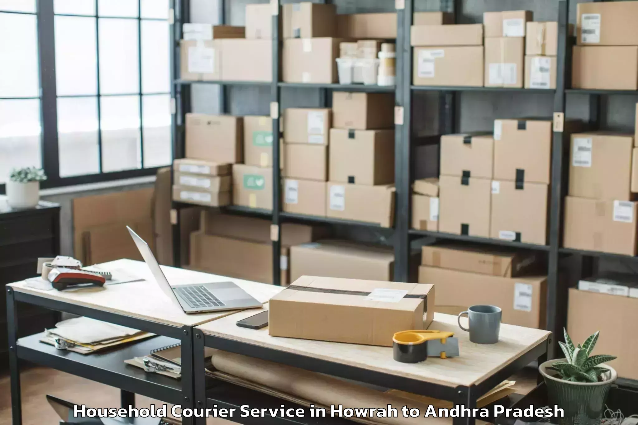 Book Howrah to Munagapaka Household Courier Online